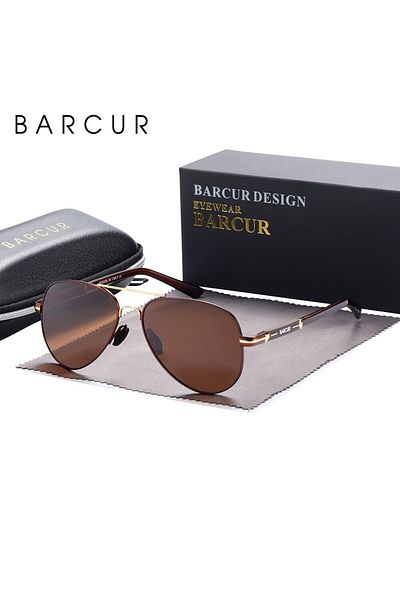 Choice BROWN BARCUR Polarized Mens Sunglasses Pilot Sun Glasses for Men Accessories Driving Fishing Hiking
