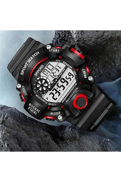 Choice Red Style Boys Sports Watches Dual Display Digital Led Electronic Quartz Wristwatches For Kids