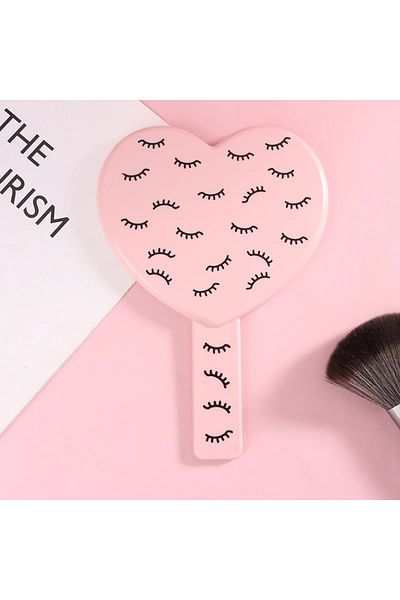 Choice pink1 1 Pcs High Definition Handheld Heart-shaped Eyelash Mirror Eyelash Inspection Mirror Makeup Ga
