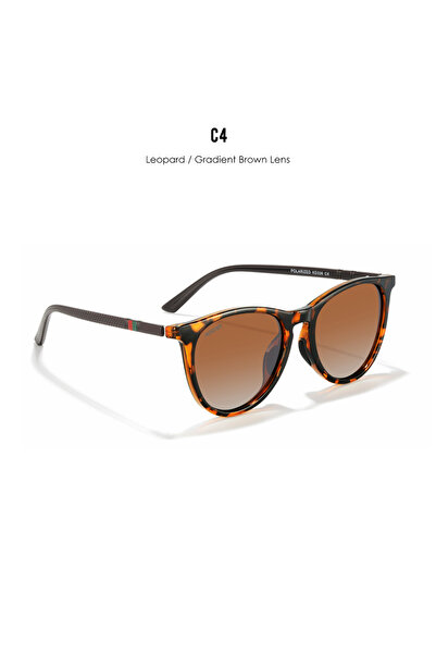 Choice5 C4 Gradient Brown KDEAM Round Shaped Oversized Sunglasses Women The Polarized Lens & Flexible Rubber