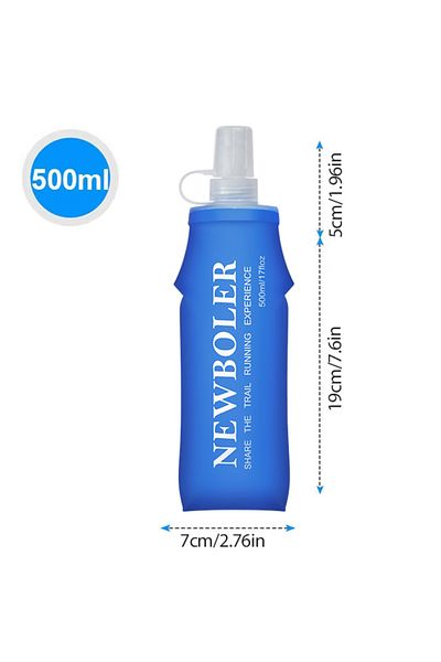 Choice BOT220-500 150/250/300/500/750ml Outdoor Collapsible Silicone Bite Size Water Bottle Running Camping