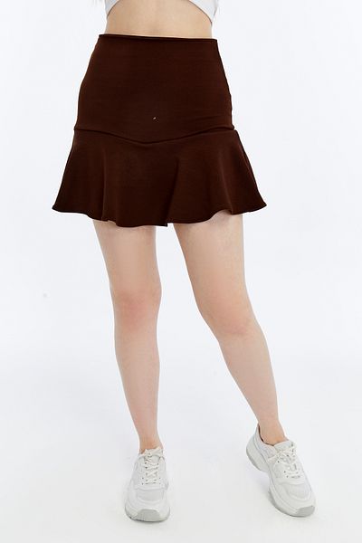 Maison La Femme Pantaloni scurți de damă Fusta Volan Crepon