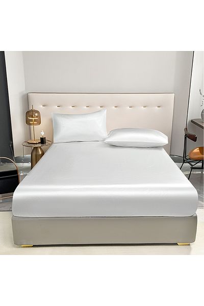 Choice 153x203x30cm White 1Pc Waterproof Fitted Bed Sheet With Elastic Band Black Golden White Anti-slip Ad