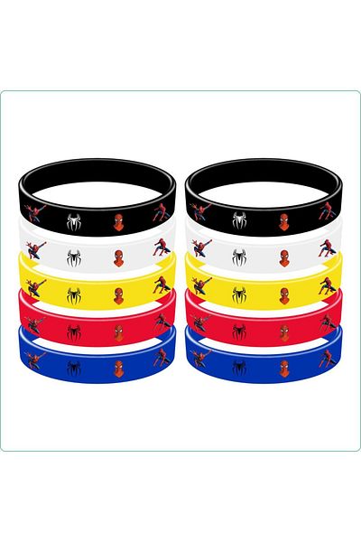 Miniso 10pcs Bracelet Spiderman Party Favors Gifts Spidey Slap Bracelets Silicone Wristbands Goodie Bag Stu