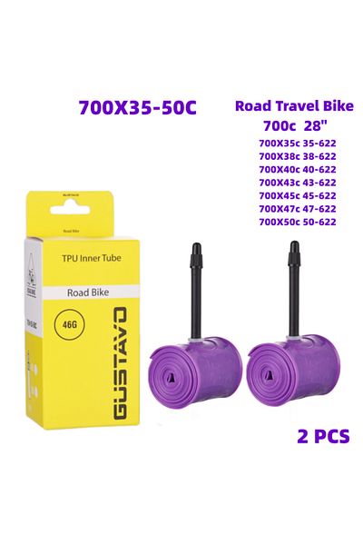 Choice Presta Valve 700c 65mm 35-50C 2PCS GUSTAVO Gravel Road Bike Inner Tube 700X35/50c TPU Material Tire