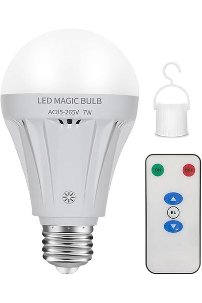 Choice white light Rechargeable Light Bulbs, LED Magic Bulb with Remote Controller Warm White Emergency Lam