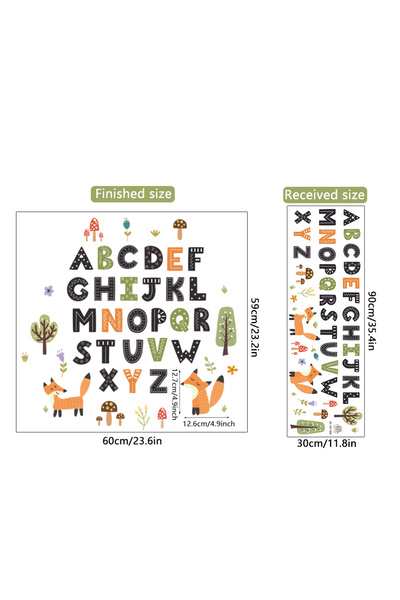 Choice ملصقات حائط بأحرف إنجليزية كرتونية 30×90 سم، 3 ألوان، لغرفة نوم الأطفا...