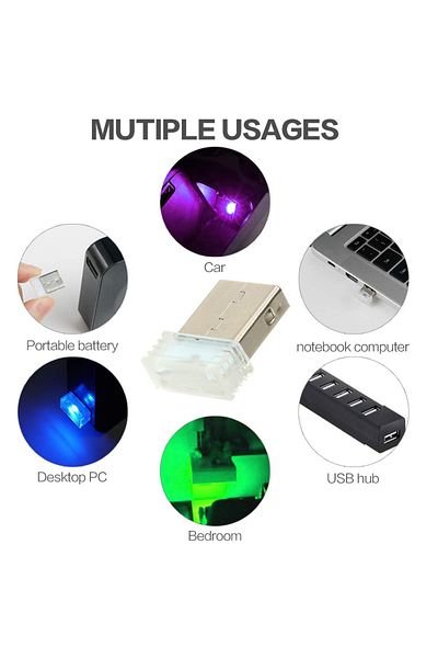 Choice PURPLE Universal Mini Atmosphere Lights Romantic USB Led Light Plug-In 5V Lamp Interior Ambient Ligh