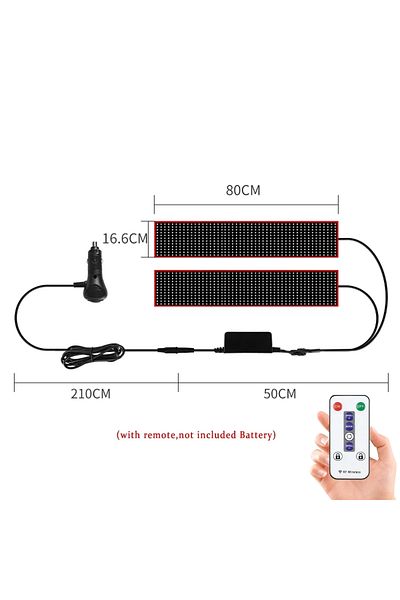 Choice 2 في 1 - 80 سم شاحنة سيارة عين الشيطان LED بكسل لوحة ضوء التحكم عن بعد إضاءة ناعمة قابلة للطي التمرير