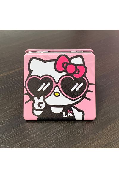 Miniso مرآة HelloKitty-02 Hello Kitty المحمولة الصغيرة مرآة Hello Kitty Sanrio المحمولة القابلة للطي D