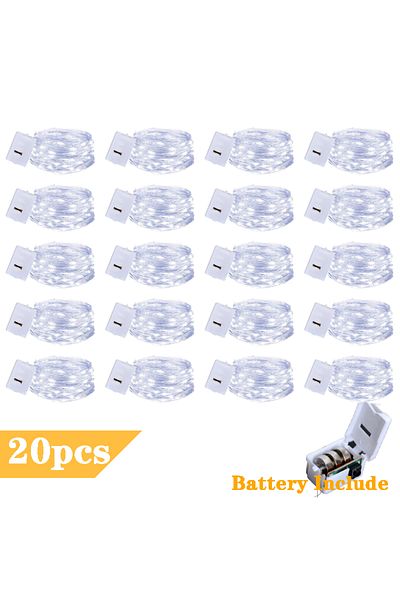Choice 2M 20LEDs Battery Include White Light 20Pcs LED Fairy Copper Wire String Light with Battery 3 Modes