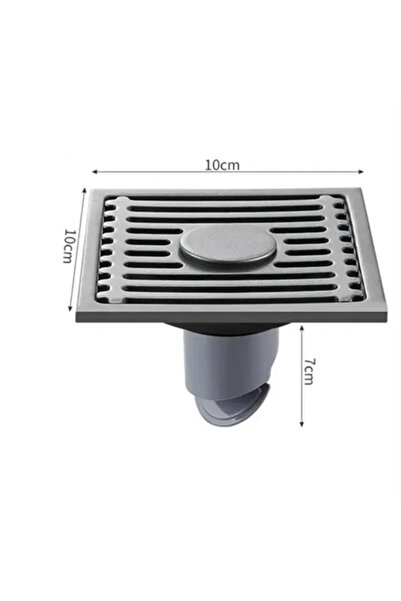 Choice مصفاة أرضية مربعة مزدوجة رمادية اللون مقاس 10 سم مضادة للروائح، مصنوعة...