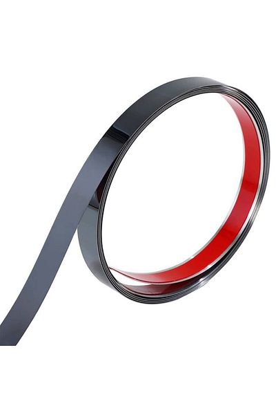 Choice 1cm Black 5m Mirror Self-adhesive Flat Decorative Lines Strip Stainless Steel Gold Wall Sticker Back