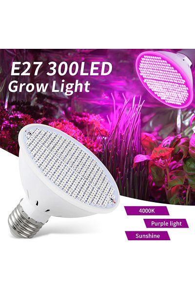 Choice 48leds 220V E27 Full Spectrum LED Grow Light Bulb 220V 48/80/300leds Indoor Garden Hydroponic Led Gr