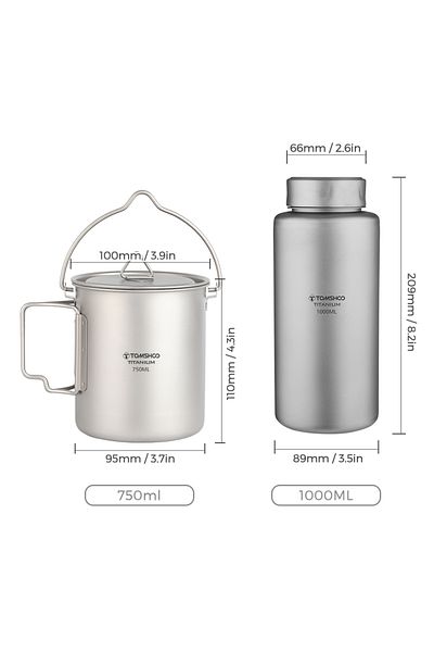 Choice 1L bottle 750ml pot Tomshoo 1L Titanium Bottle Leakproof Single-layer Sport Water Bottle 750ml Pot C