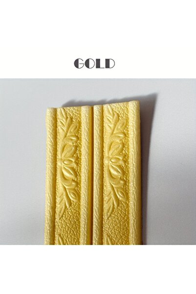 Choice ورق حائط ذهبي لاصق ذاتي قابل للإزالة ثلاثي الأبعاد بمقاس 8 سم × 230 سم، شريط زخرفي للسقف، حافة جدارية