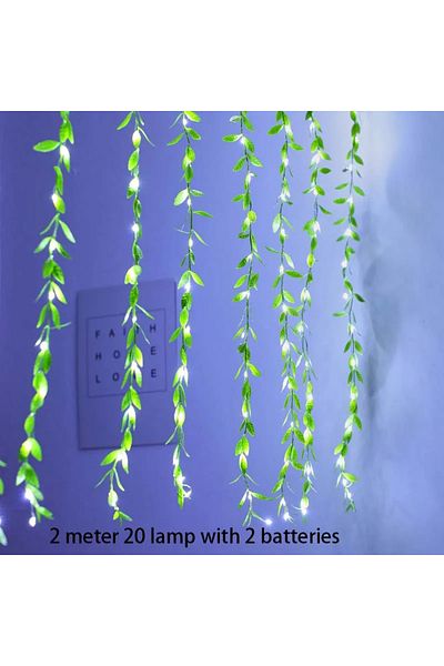Choice 0-5W Warm White green 2 M 20 Light Always on Battery Box Willow Curtain Lamp Decorative Light String