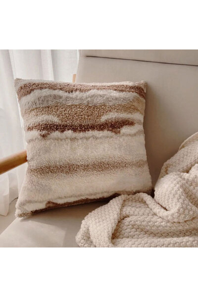 Choice غطاء وسادة قطيفة مزدوج الجوانب من قماش الجمل مقاس 45 × 45 سم، غطاء وسا...