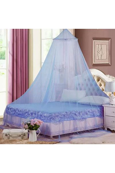 Choice Blue 1pc Summer Hung Dome Mosquito Net For Double Bed Summer Polyester Mesh Fabric Home Bedroom Adul
