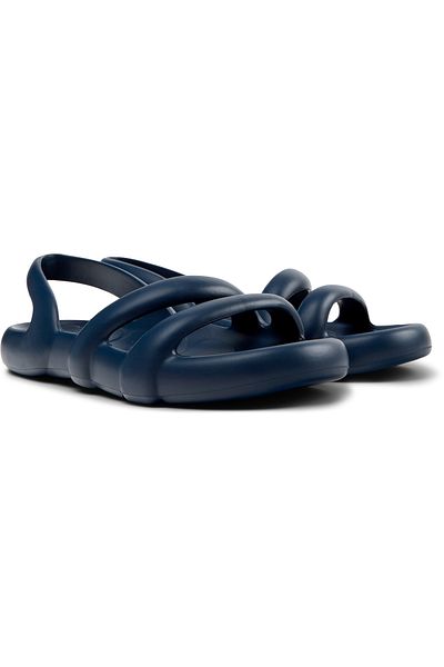 CAMPER Men's Navy Open-Toe Summer Sandals with Soft Soles and Comfortable Hook & Loop Kobarah Flat