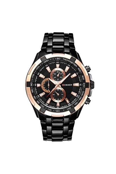 Curren Blanche ساعة CURREN 8023 كوارتز سوداء ذهبية للرجال مقاومة للماء رياضية...