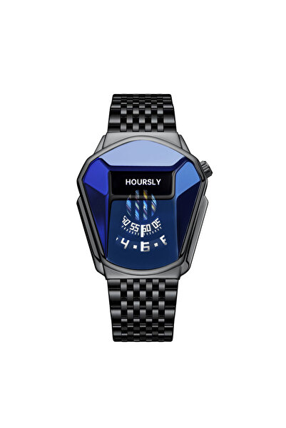 Choice ساعة كوارتز سوداء مقاومة للماء بتصميم شخصية دراجة نارية للرجال