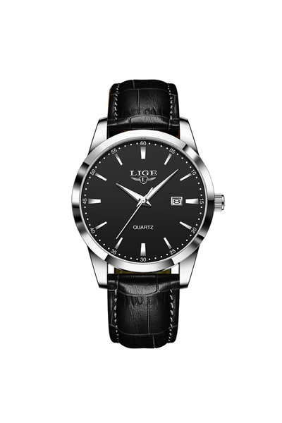 Lige ساعة LIGE للرجال باللون البني والرمادي والرمادي والأسود والفضّي، ساعات ي...