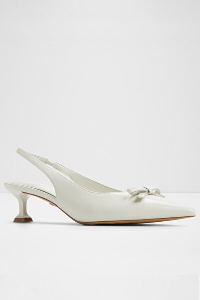 Aldo Luxurıant - Women's Genuine Leather White-Ecru Small Heeled Shoes