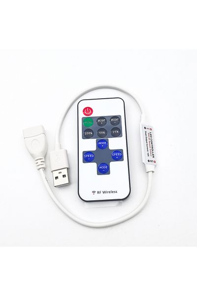 Choice 11 مفتاح USB أبيض DC5-24V Mini 11 مفتاح RF لاسلكي للتحكم عن بعد LED وحدة تحكم باهتة LED لـ Sin