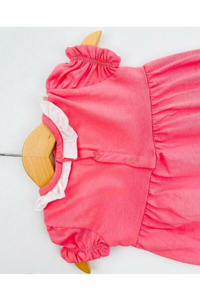 Miniword Örgü Çiçek Aksesuarlı Alttan Çıtçıtlı Bebek Tulum