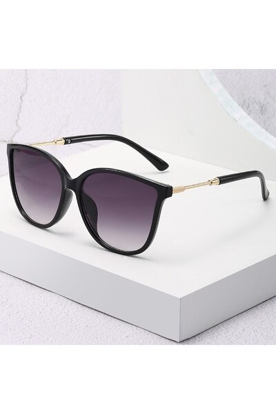 Choice نظارات شمسية سوداء عتيقة على شكل عين القطة للنساء، نظارات شمسية بتصميم عتيق بمرآة، نظارات شمسية نسائية أنيقة