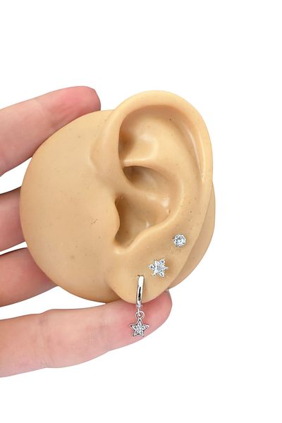 My Bellas Jewels Surgical Steel Triple Combine Piercing Earring (3 Pcs)