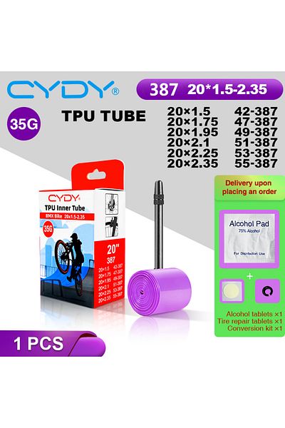 Choice 387 45mm CYDY 20x1.5-2.35 1PC 35g CYDY TPU Bike Inner Tube 20" 387 20x1.5 1.75 1.95 2.1 2.25 2.35 Va