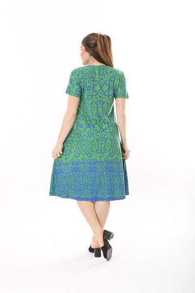 MODA Women's Plus Size Green Viscosse Dress