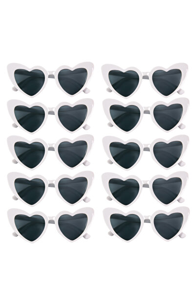 Choice style E 10pcs Red Heart Shape Sunglasses for Women Bachelorette Party decoration Vintage Glasses wed