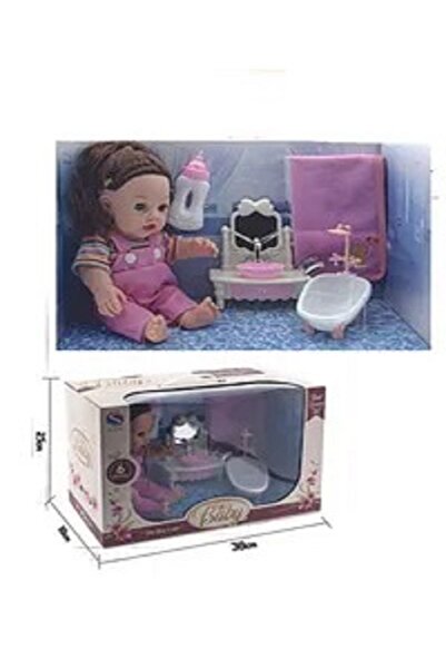 rexa دمية في صندوق شفاف مع ملحقات الاستحمام 25x18x38 سم