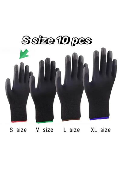 Choice S 10 Pairs Durable Safety Gloves - Anti-Slip, Wear-Resistant, ESD Protection for Gardening & Woodwo.