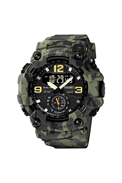 Skmei Armygreen-Camouflage 1637 Digital Watch for Men Camouflage Waterproof W...