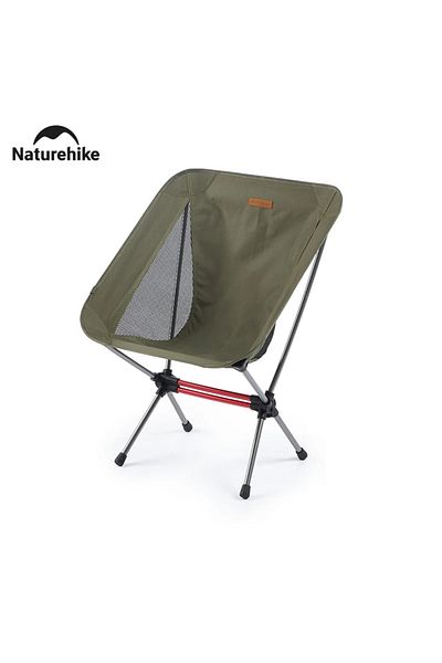 Naturehike كرسي تخييم Green Naturehike Moon خفيف الوزن محمول بمقعد من سبائك الألومنيوم قابل للطي وحقيبة ظهر