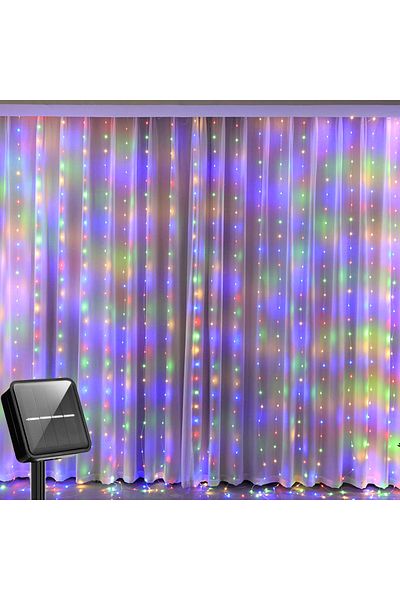 Choice 3MX3M 300LEDS Multicolor Solar Curtain Light LED Outdoor Waterproof 300leds Garland Decoration Strin