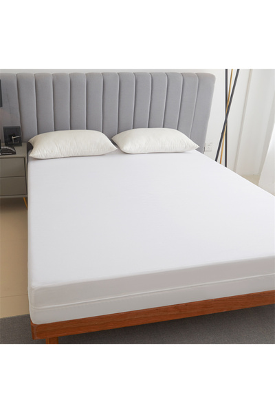 Choice واقي مرتبة أبيض مقاوم للماء مقاس 200 × 220 × 30 سم مع سحاب ناعم وجيد ا...