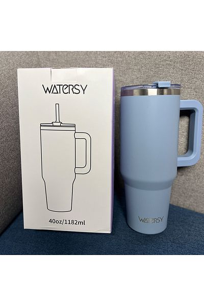 Choice10 891ml Haze Blue 891/1182ml Insulated Mug With Handle And Straw Large Capacity 40oz Tumbler Stainless