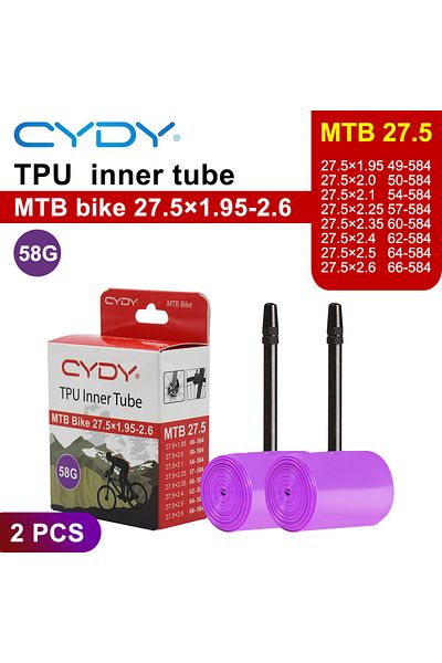 Choice 27.5x1.95-2.6 2PCS CYDY TPU MTB Bike Inner Tube Camera 29 26 27.5 29x1.95 2.0 2.1 2.2 2.3 2.4 2.5 2.