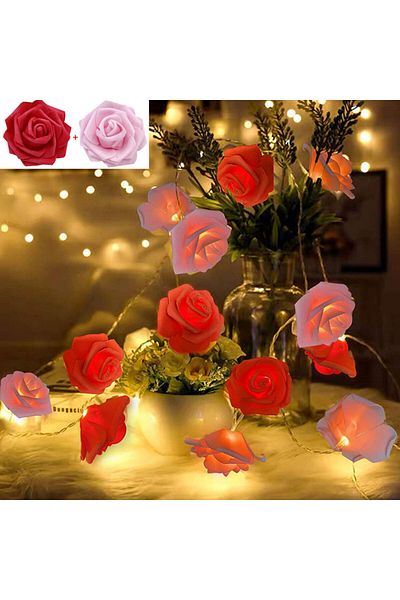 Choice 3m 20 leds Red Pink Rose 3m LED Rose String Lights for Valentine's Day Wedding Girl Heart Room Garde