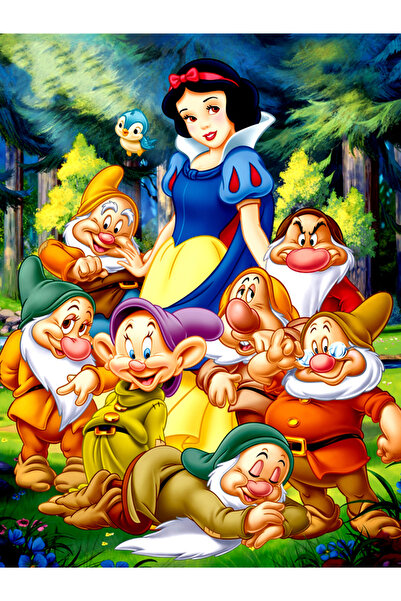 Choice لوحة ألماس ديزني كاملة دائرية 30×40 سم XXY-021، الأقزام السبعة، سنو وا...