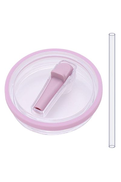 Choice PURPLE Reusable 40Oz Tumbler Cover Splash Resistant Replaceble Tumbler Flip Straw Lid Reusable Straw