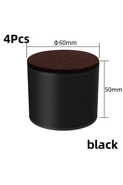 Choice Round-black-50mm 4Pcs Carbon Steel Heavy Furniture Heightening Foot Pad Bed Sofa Chair Table Feet We