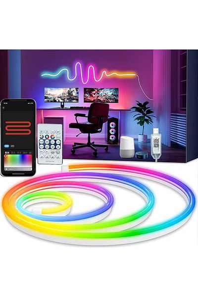 Choice 2M 5V USB RGBIC Neon LED Strip,1/2/3/4/5M IP65 RGBIC Neon lamp tape with Bluetooth App and Remote Fo