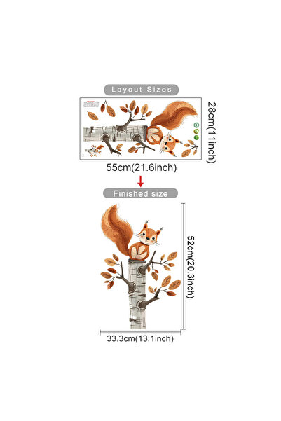 Choice ملصقات حائط حيوانات كرتونية على شكل سنجاب في شجرة SL3715A لتزيين غرفة ...