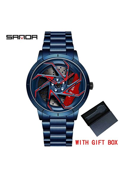 Choice ساعة رياضية للرجال من الفولاذ المقاوم للصدأ مقاومة للماء 360 درجة، باللون الأزرق والأحمر، رائجة البيع